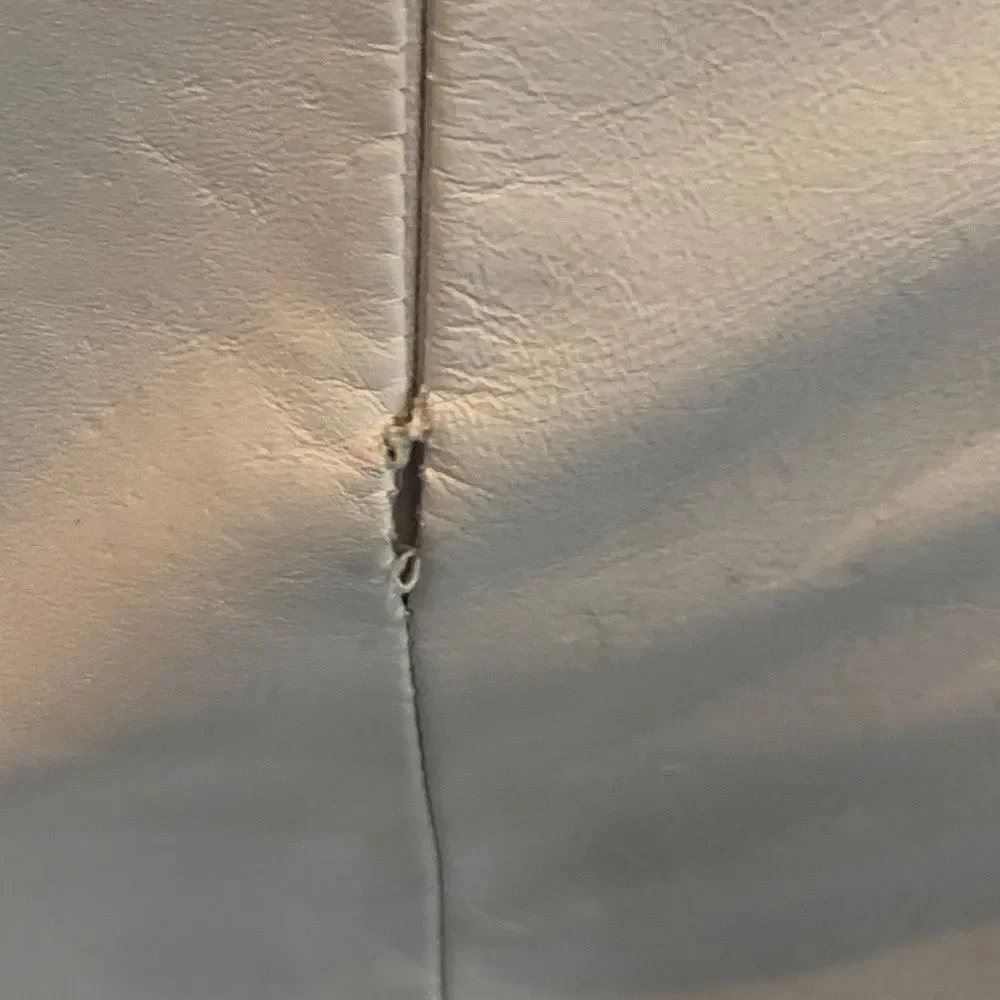 Dangerous Threads Women's 8 white leather with gold bead neck thin strap dress - Picture 16 of 16